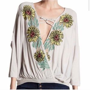 Free People Gotta Love It Sunflower Dolman Top